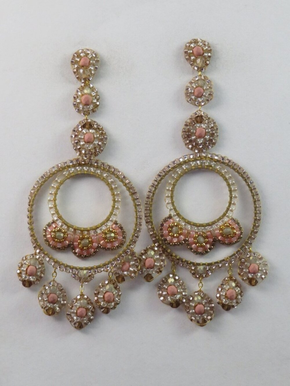 Beaded hoop earrings handmade